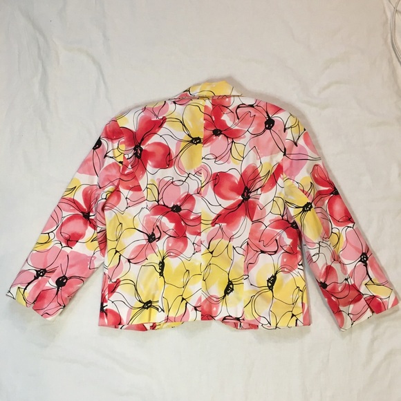 VTG George Stretch One Button Floral Blazer, 6 - Picture 5 of 8